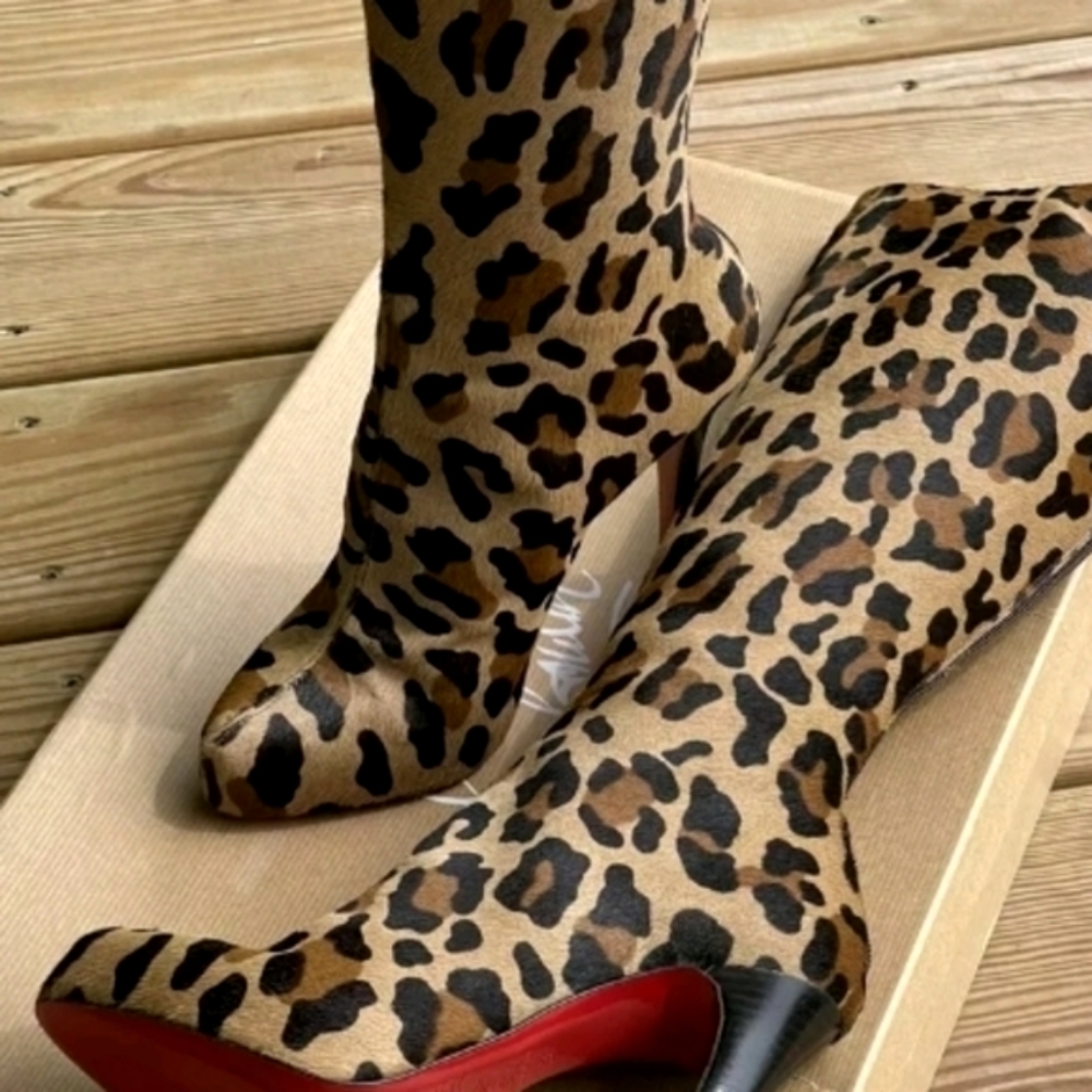 Christian 💋⁉️ Louboutin Leopard Alta Boots